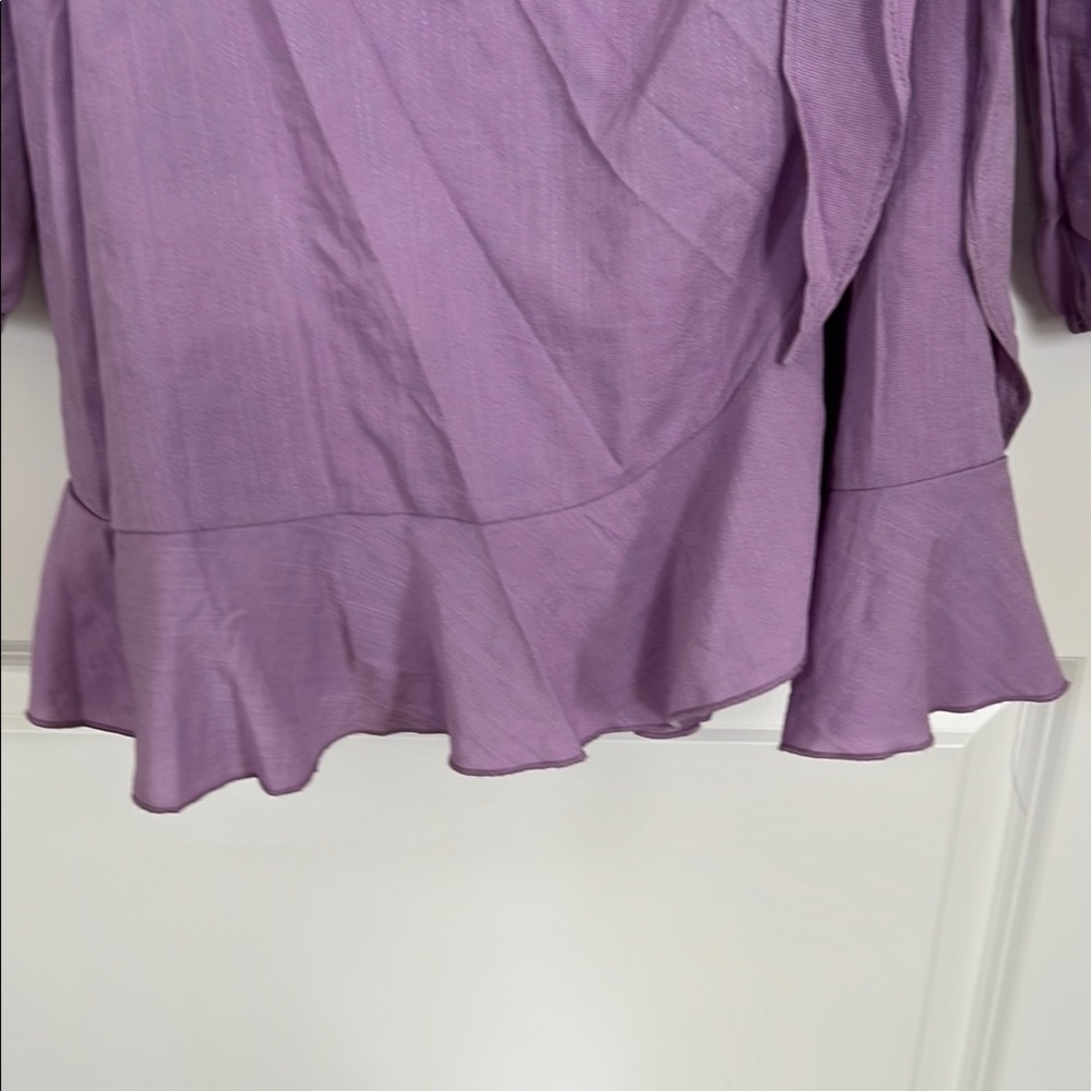 NWT- That’s So Fetch Lavender Long-Sleeve Wrap Dress - Picture 4 of 7